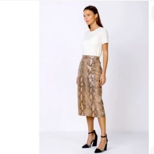 NWT Current Air Snakeskin Skirt Midi Pencil S Small NEW Tan Brown Snake 1950012